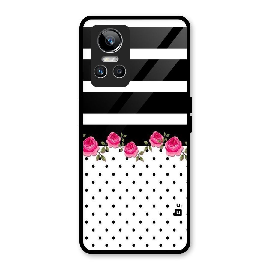 Dots Roses Stripes Glass Back Case for Realme GT Neo 3