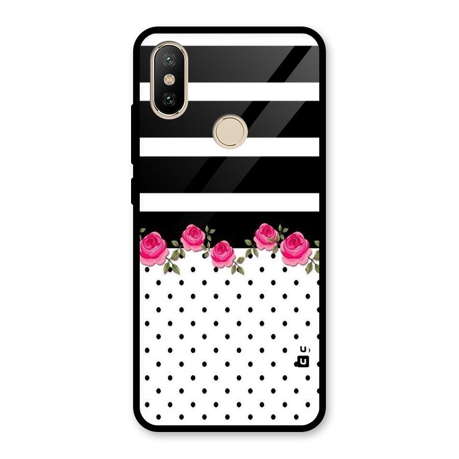 Dots Roses Stripes Glass Back Case for Redmi A2