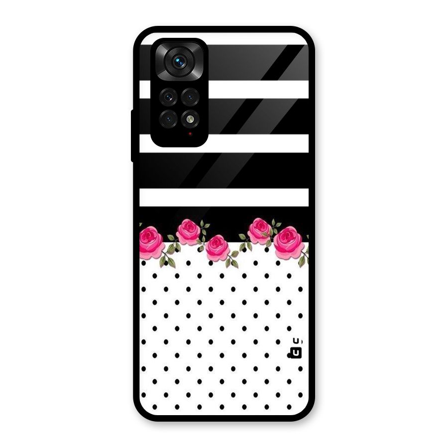 Dots Roses Stripes Glass Back Case for Redmi Note 11S