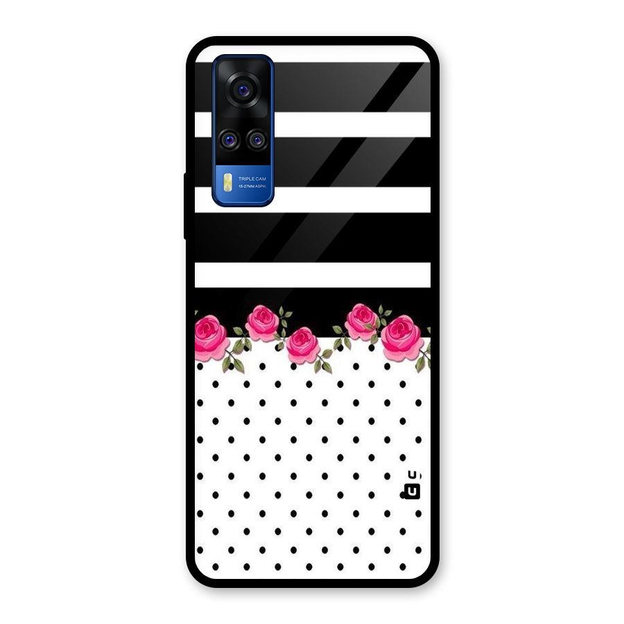 Dots Roses Stripes Glass Back Case for Vivo Y31