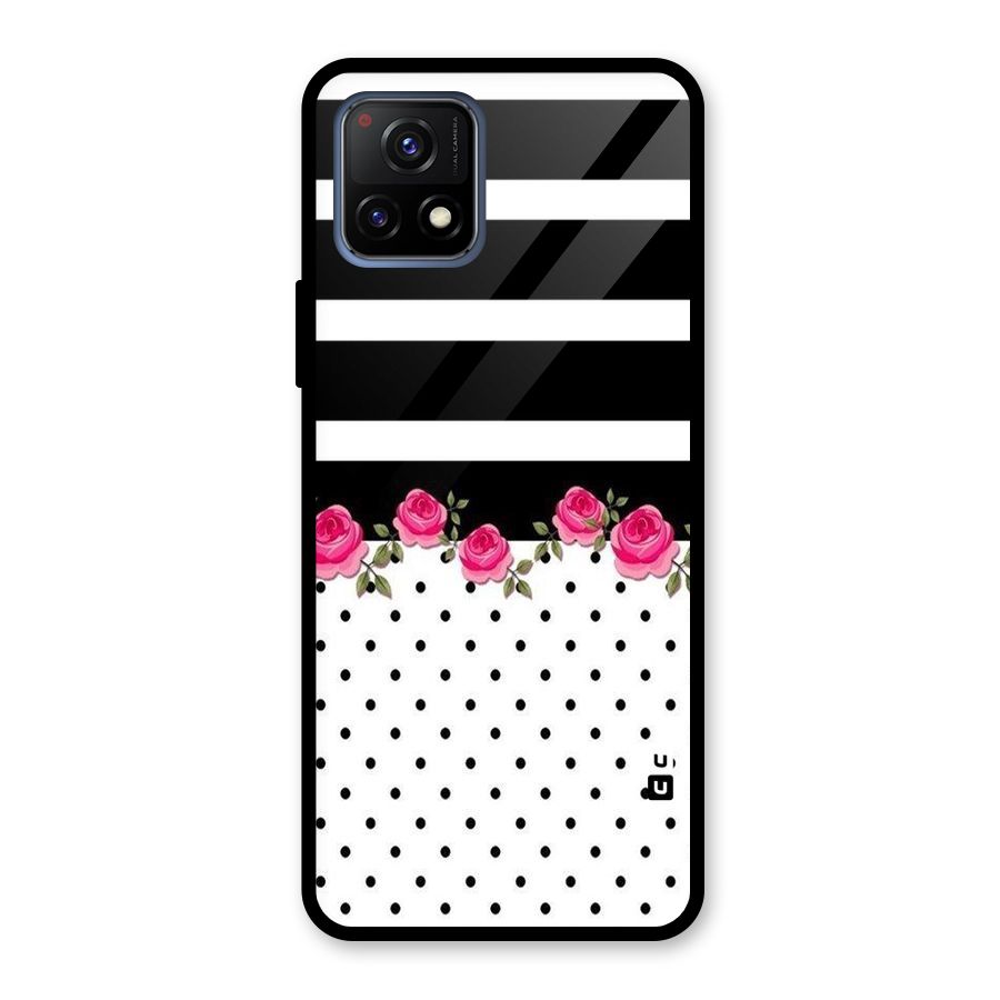 Dots Roses Stripes Glass Back Case for Vivo Y72 5G
