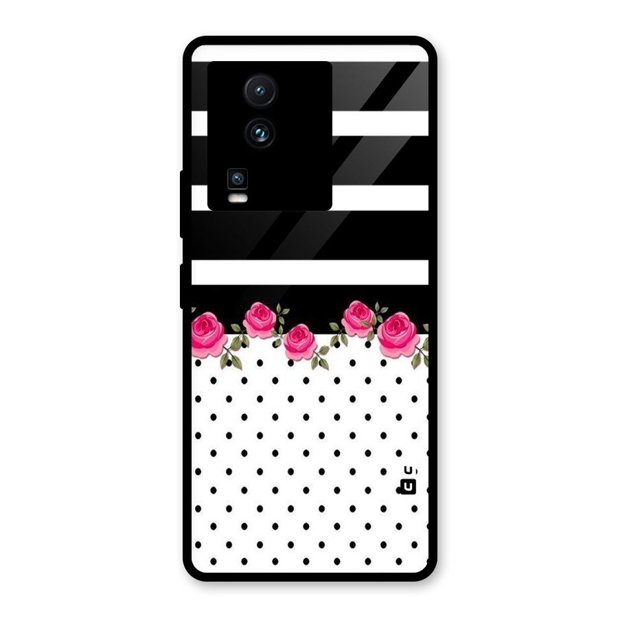 Dots Roses Stripes Glass Back Case for Vivo iQOO Neo 7 Pro