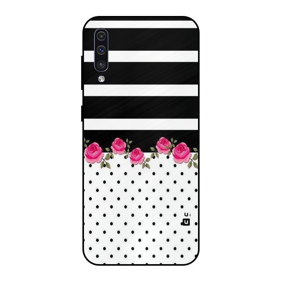 Dots Roses Stripes Metal Back Case for Galaxy A50s