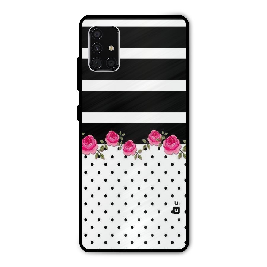 Dots Roses Stripes Metal Back Case for Galaxy A51