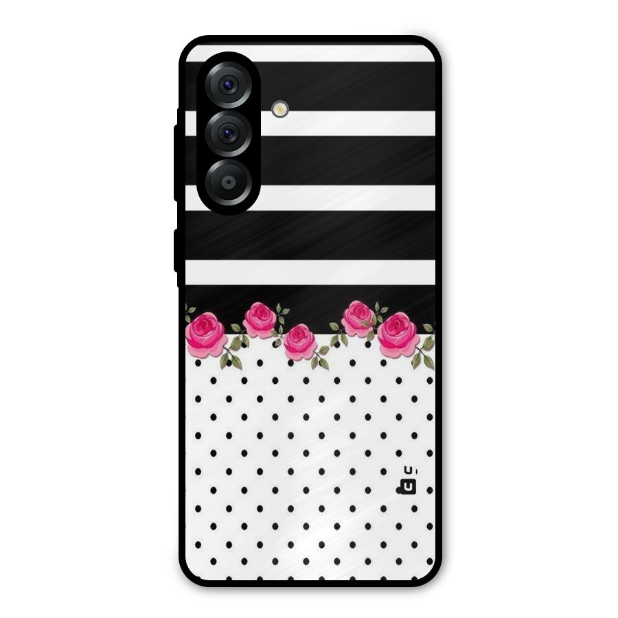 Dots Roses Stripes Metal Back Case for Galaxy A56