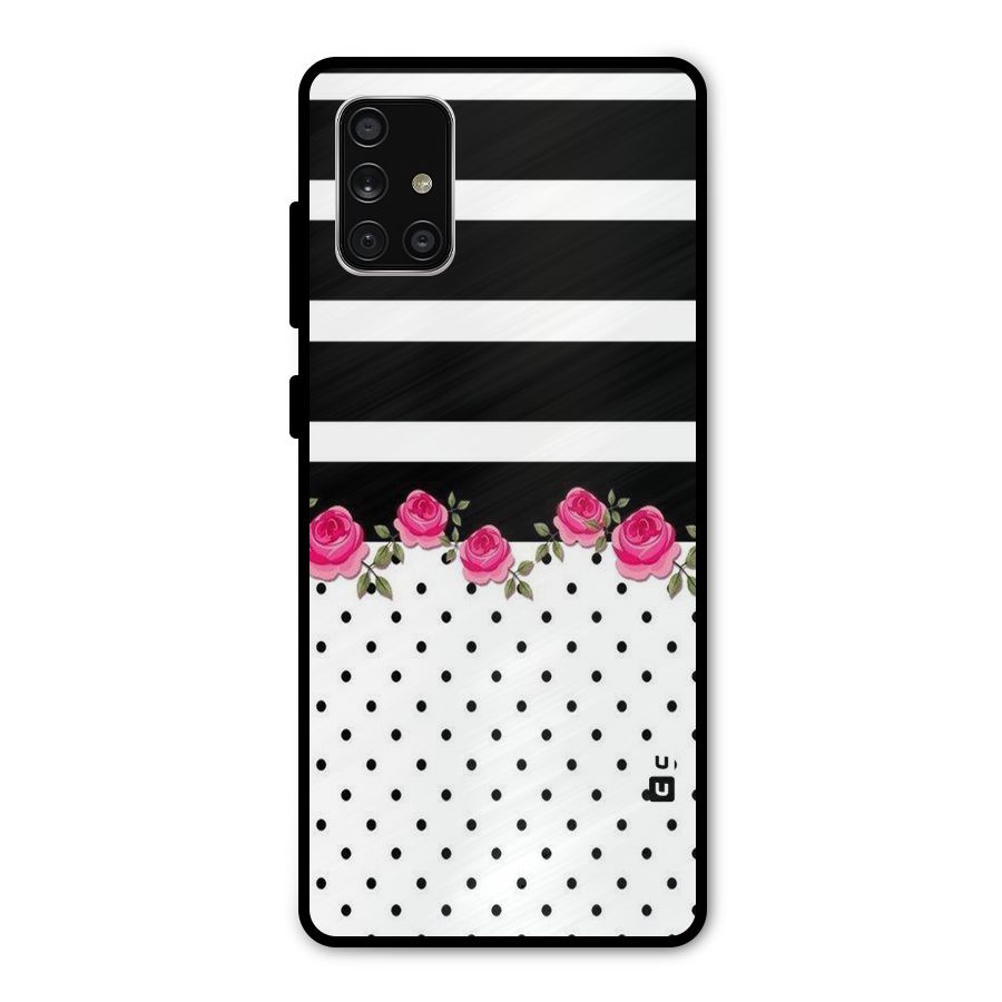 Dots Roses Stripes Metal Back Case for Galaxy A71