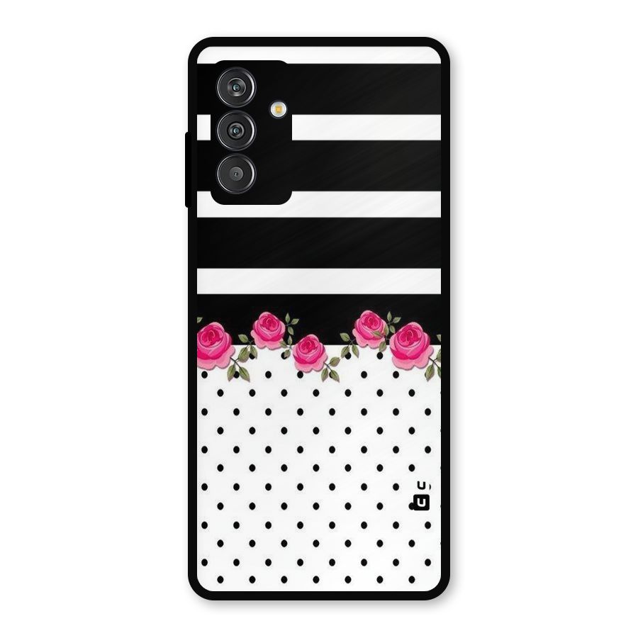 Dots Roses Stripes Metal Back Case for Galaxy F13