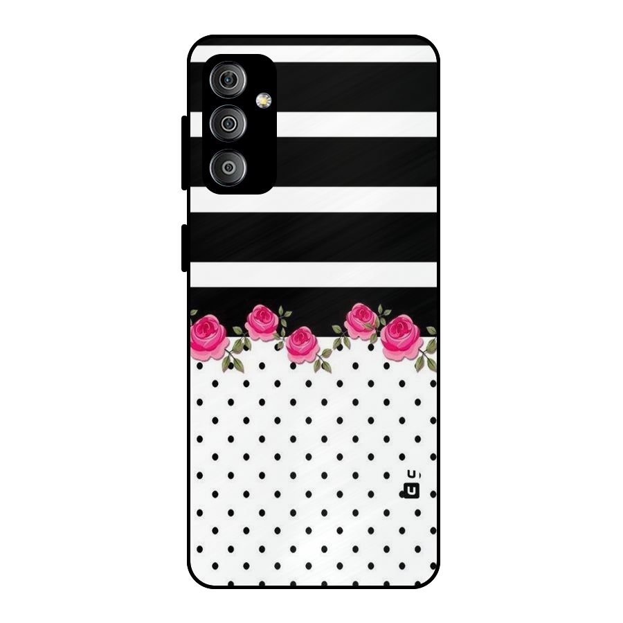 Dots Roses Stripes Metal Back Case for Galaxy F23