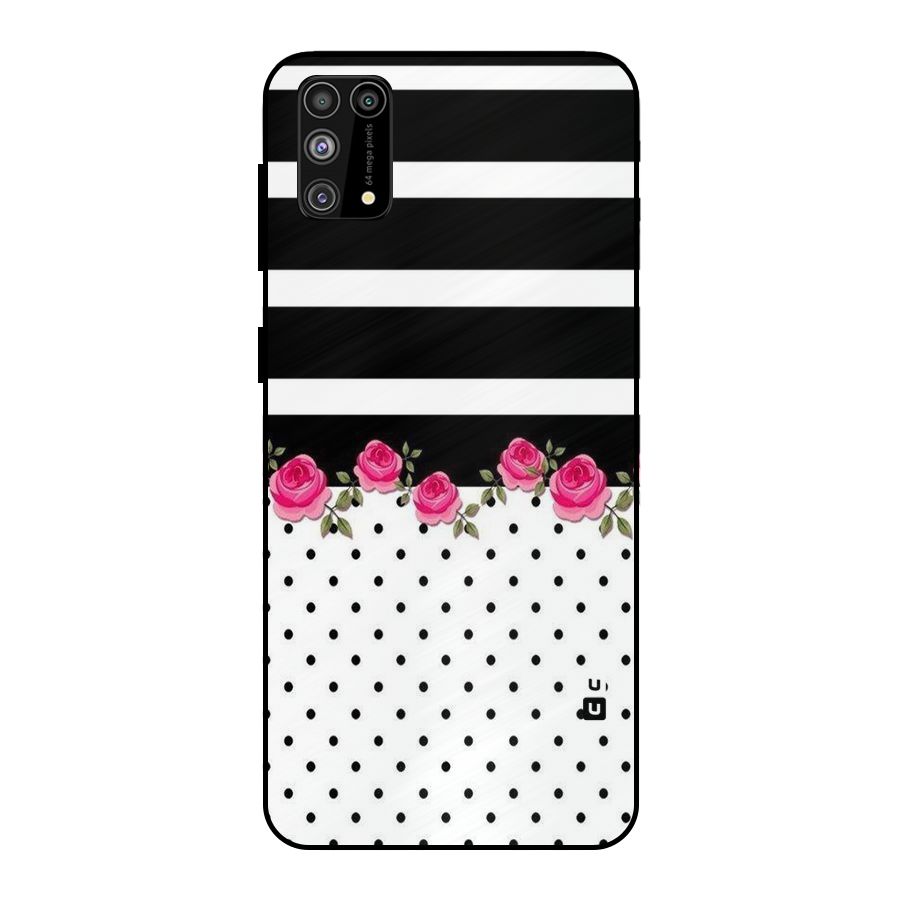 Dots Roses Stripes Metal Back Case for Galaxy F41