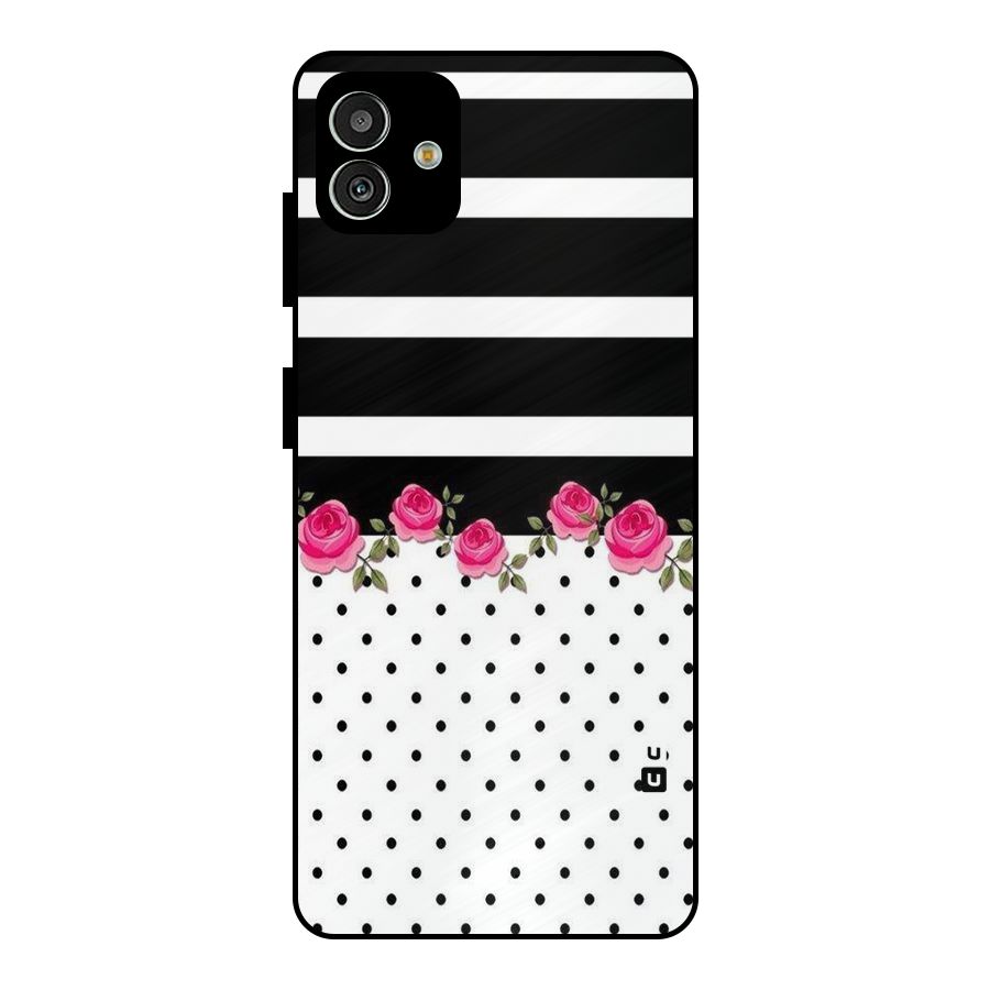 Dots Roses Stripes Metal Back Case for Galaxy M13 5G
