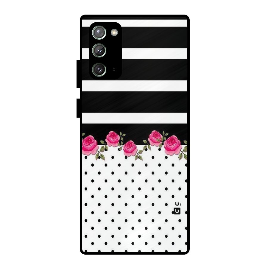 Dots Roses Stripes Metal Back Case for Galaxy Note 20