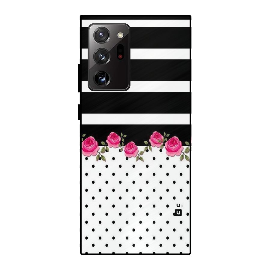 Dots Roses Stripes Metal Back Case for Galaxy Note 20 Ultra