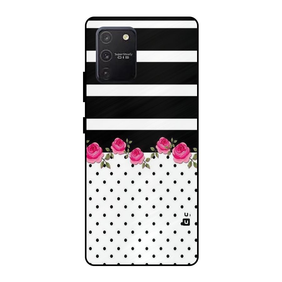 Dots Roses Stripes Metal Back Case for Galaxy S10 Lite