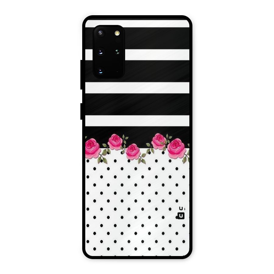 Dots Roses Stripes Metal Back Case for Galaxy S20 Plus