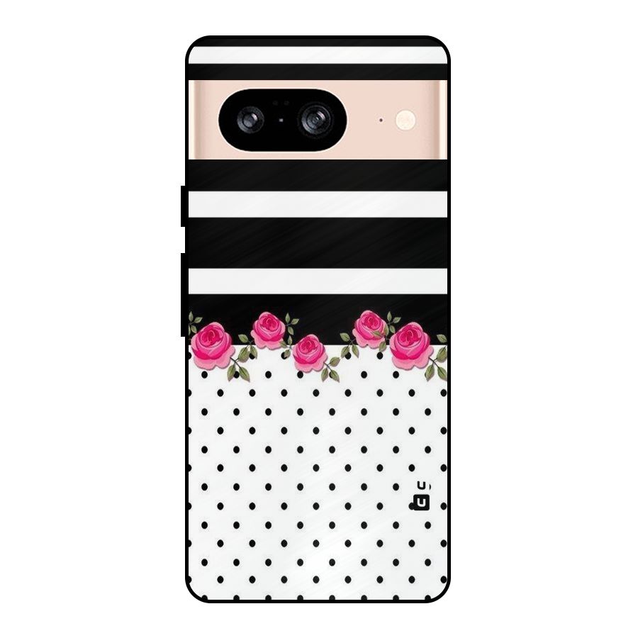 Dots Roses Stripes Metal Back Case for Google Pixel 8