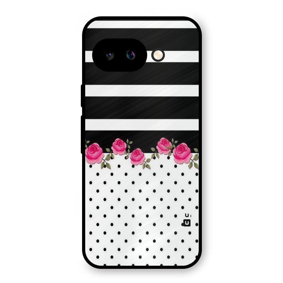Dots Roses Stripes Metal Back Case for Google Pixel 9a