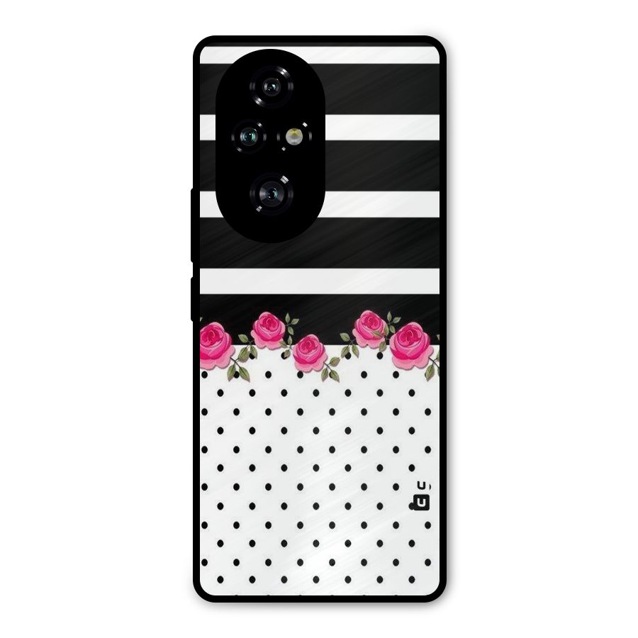 Dots Roses Stripes Metal Back Case for Honor 200 Pro
