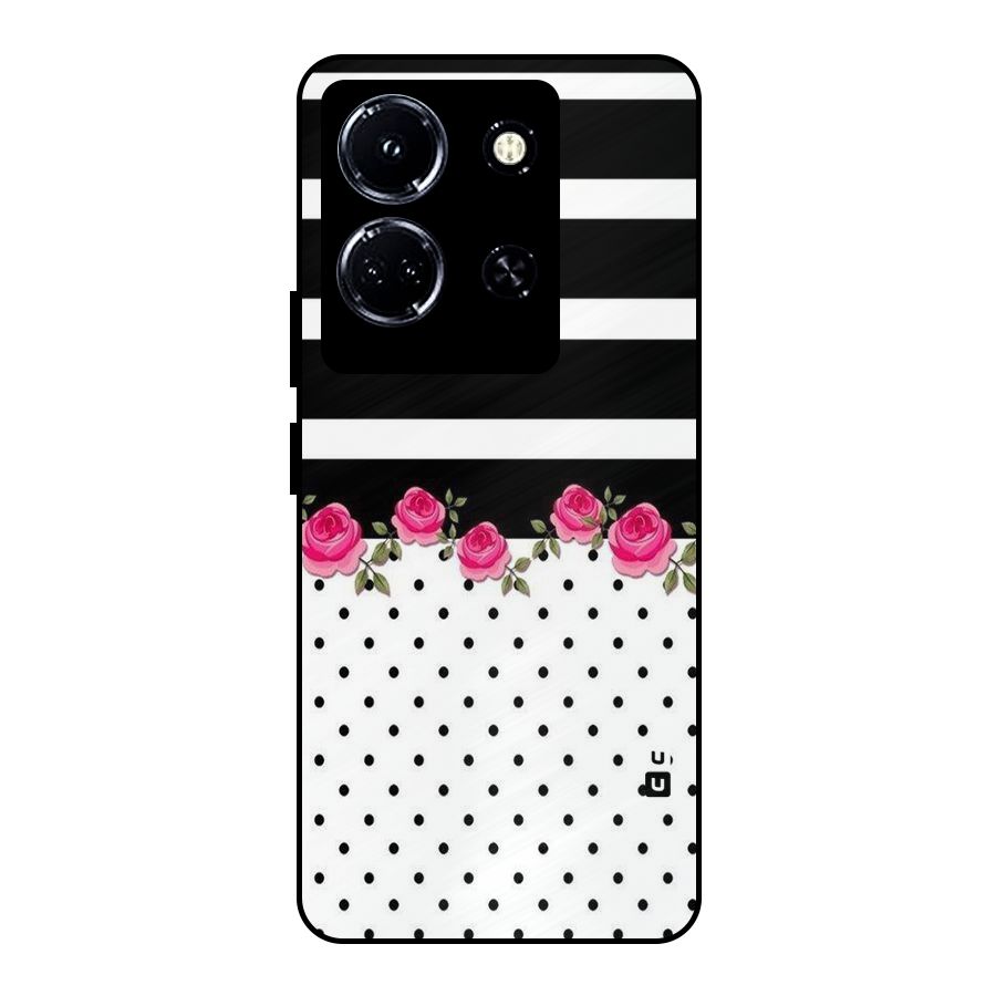Dots Roses Stripes Metal Back Case for Infinix Note 30 5G