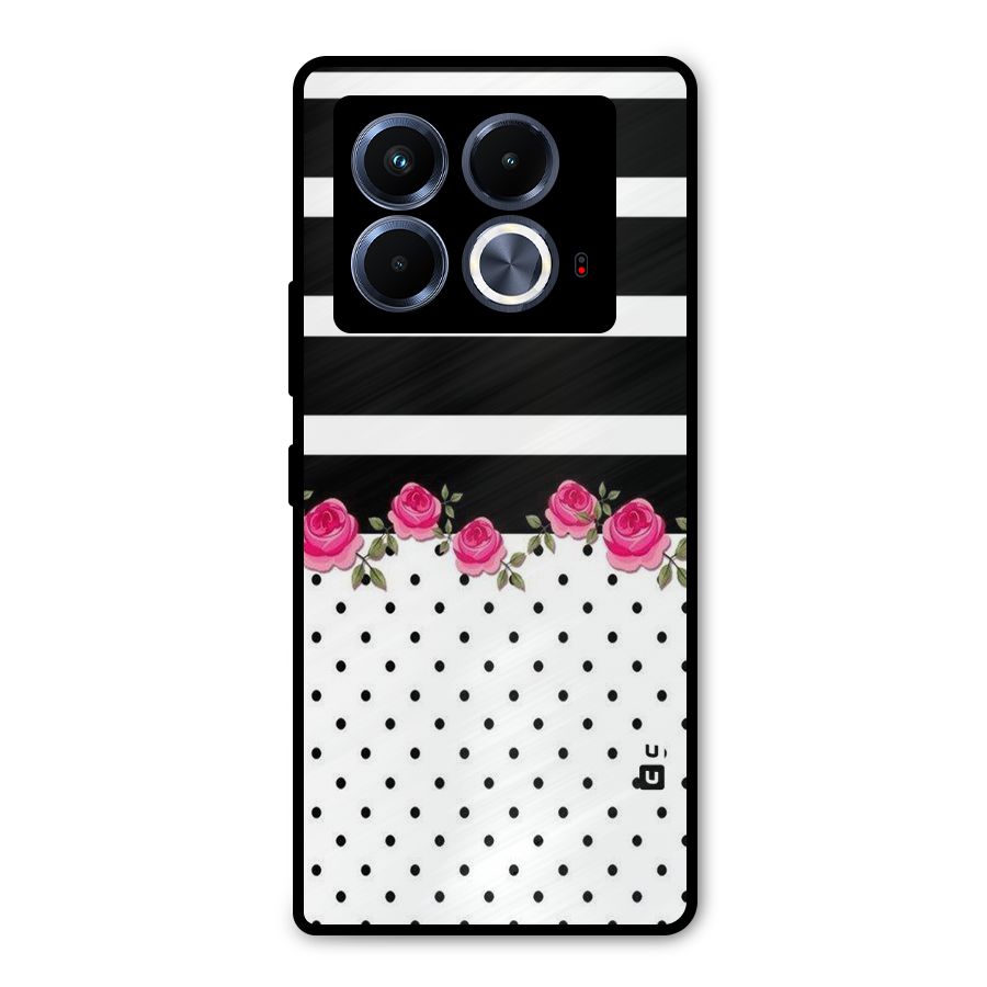 Dots Roses Stripes Metal Back Case for Infinix Note 40 5G
