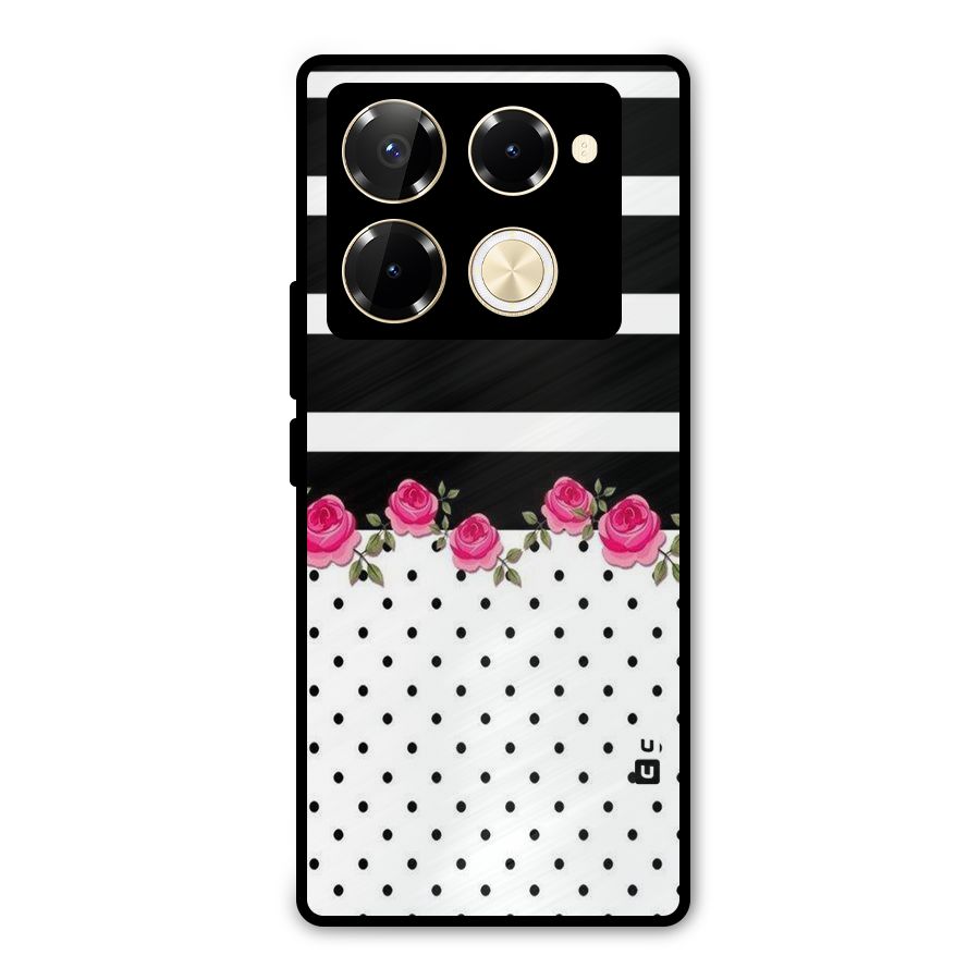 Dots Roses Stripes Metal Back Case for Infinix Note 40 Pro