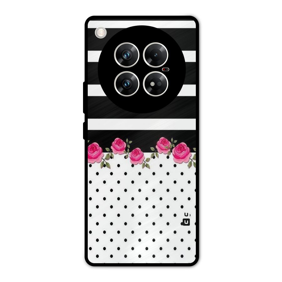 Dots Roses Stripes Metal Back Case for Infinix Zero 40 5G