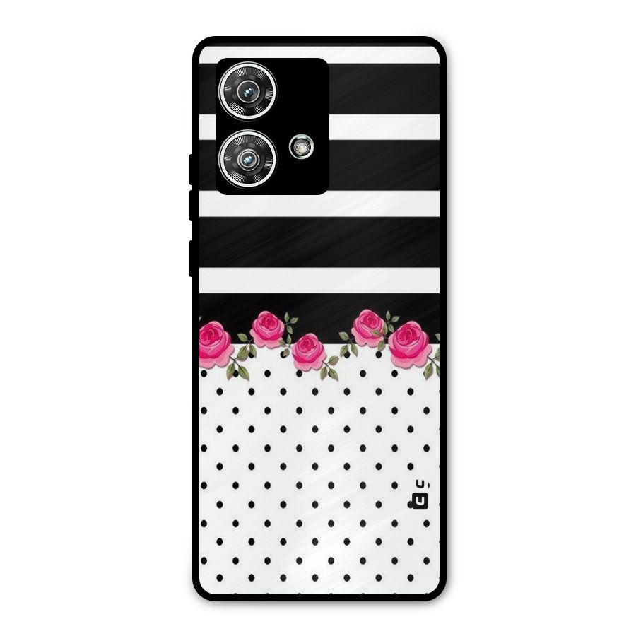 Dots Roses Stripes Metal Back Case for Motorola Edge 40 Neo