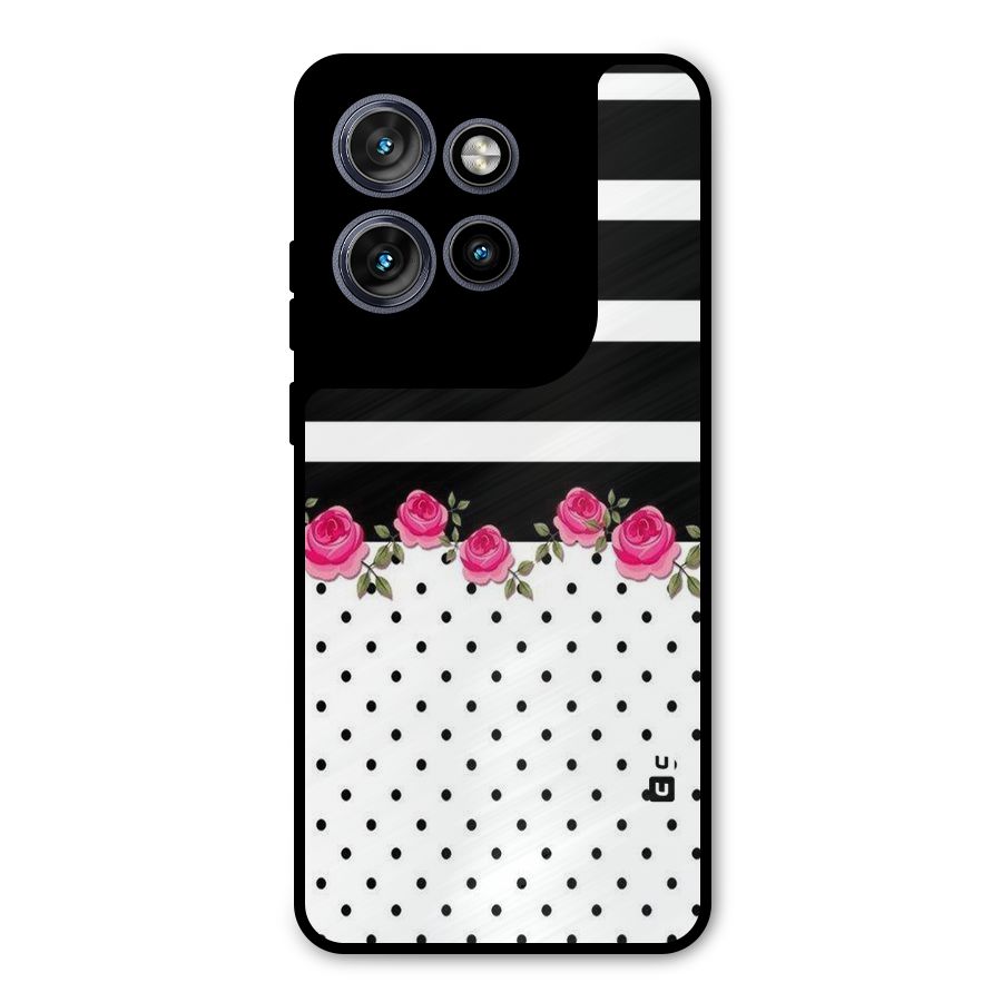 Dots Roses Stripes Metal Back Case for Motorola Edge 50 Neo
