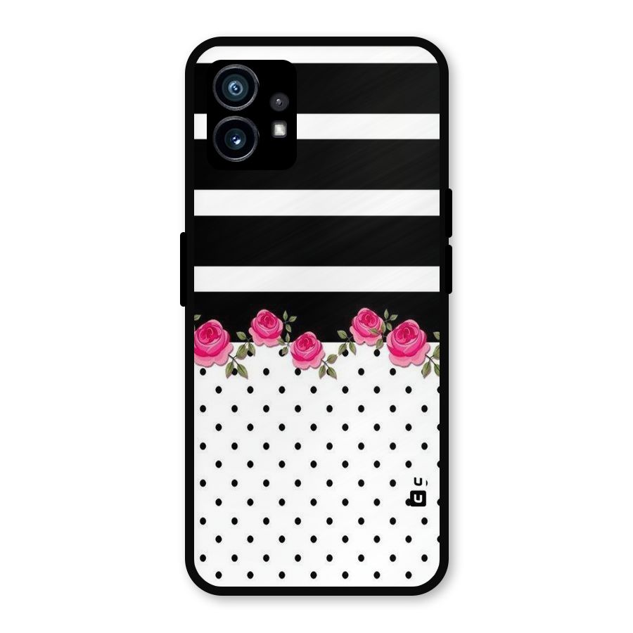 Dots Roses Stripes Metal Back Case for Nothing Phone 1