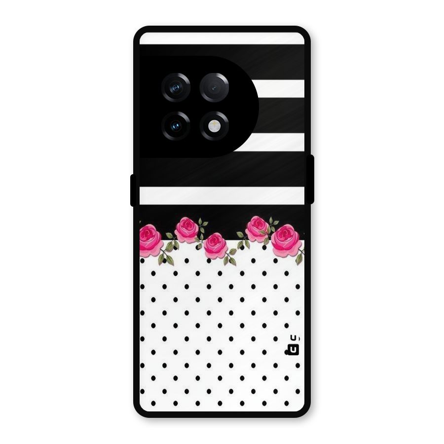 Dots Roses Stripes Metal Back Case for OnePlus 11R