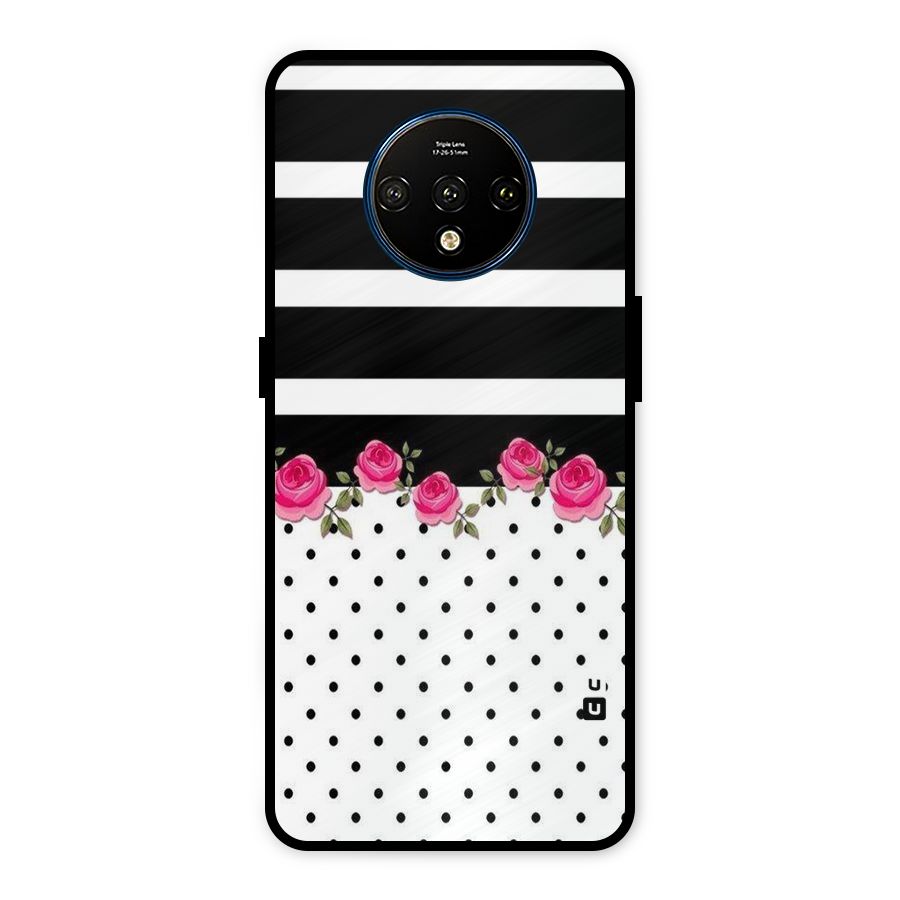 Dots Roses Stripes Metal Back Case for OnePlus 7T