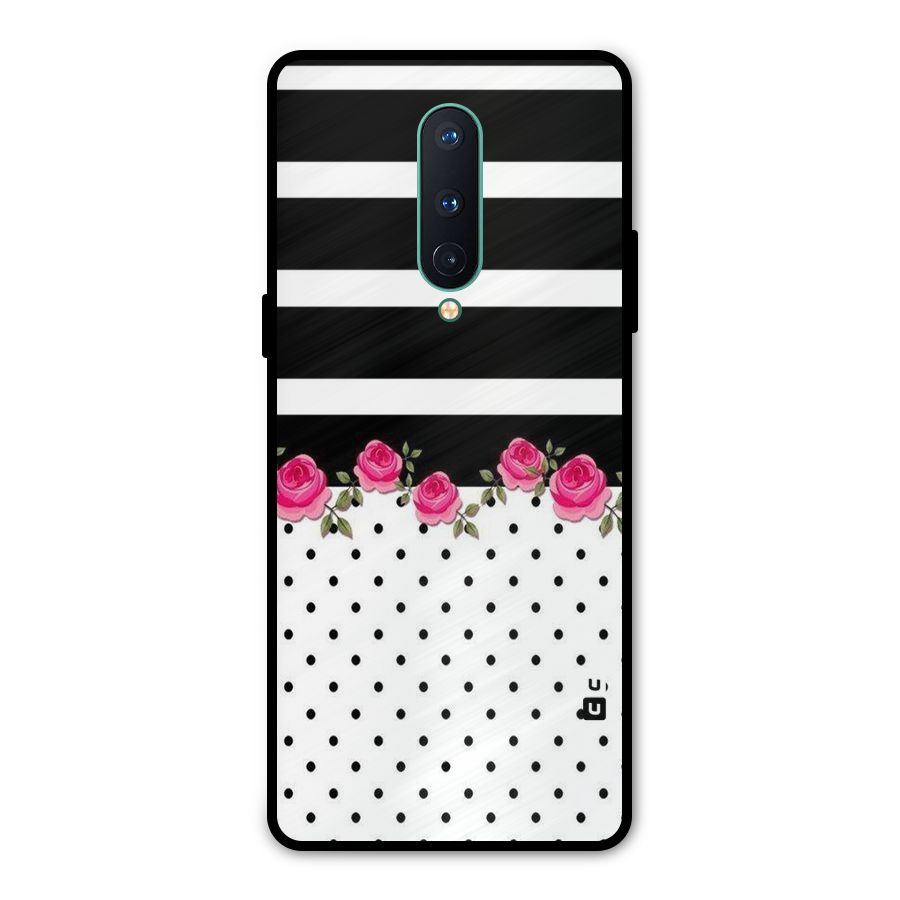 Dots Roses Stripes Metal Back Case for OnePlus 8