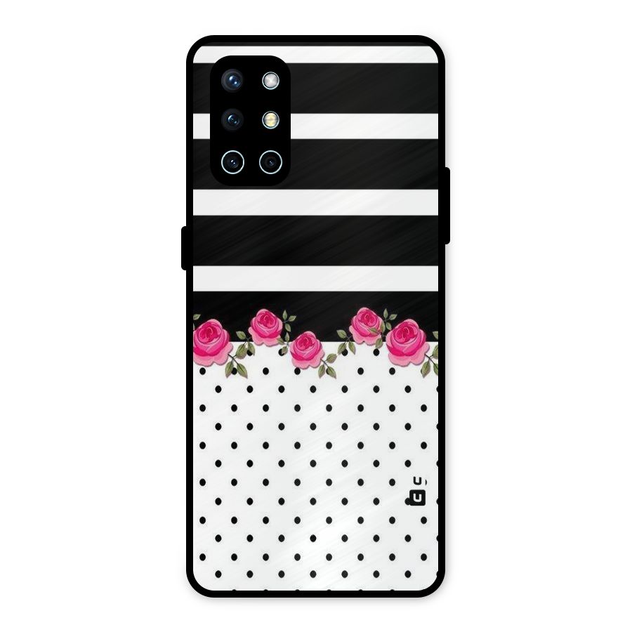 Dots Roses Stripes Metal Back Case for OnePlus 9R
