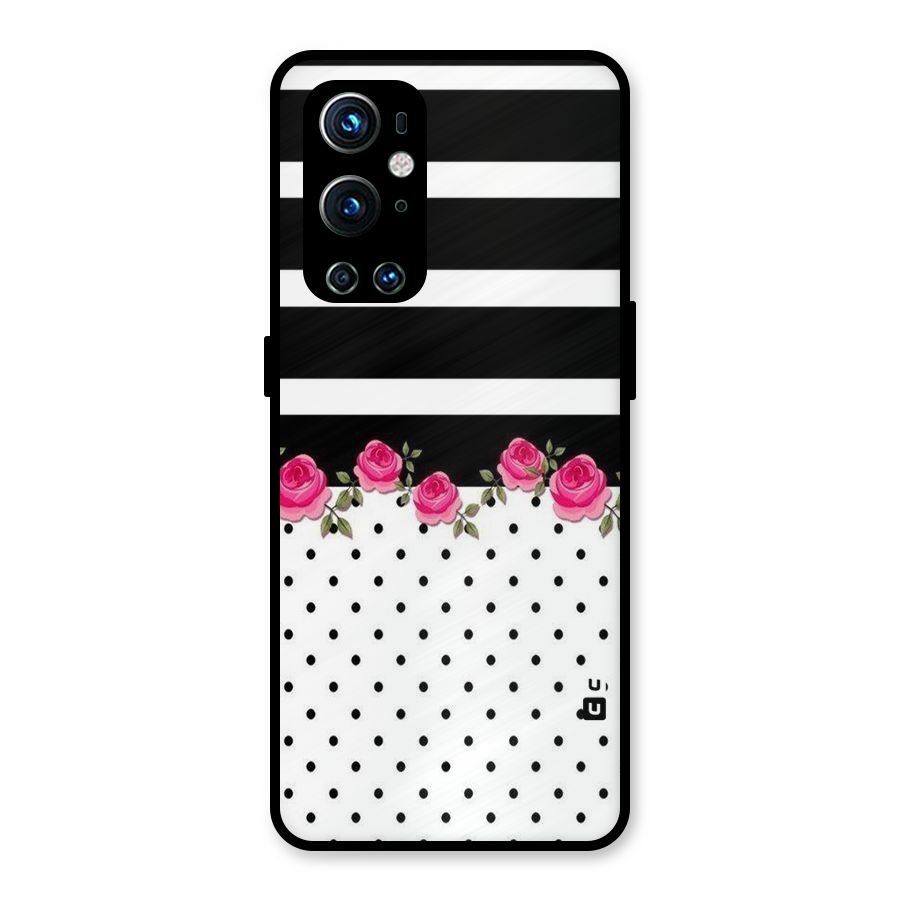 Dots Roses Stripes Metal Back Case for OnePlus 9 Pro