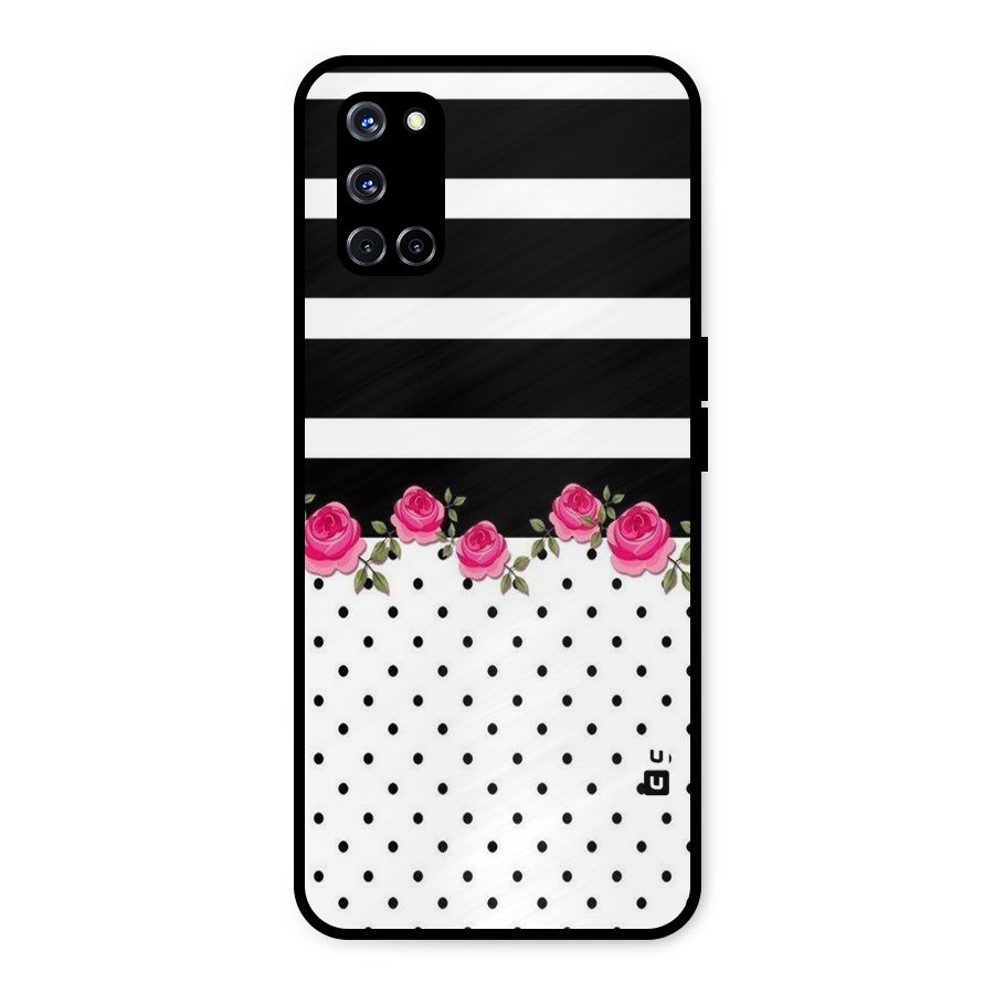 Dots Roses Stripes Metal Back Case for Oppo A52