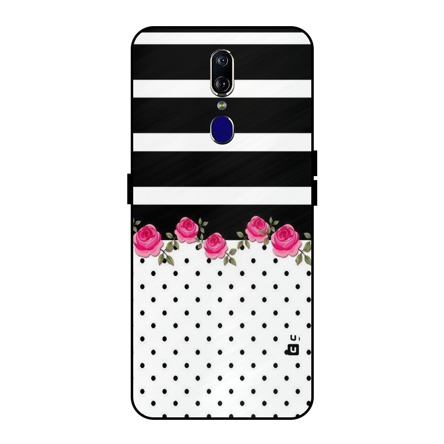 Dots Roses Stripes Metal Back Case for Oppo F11