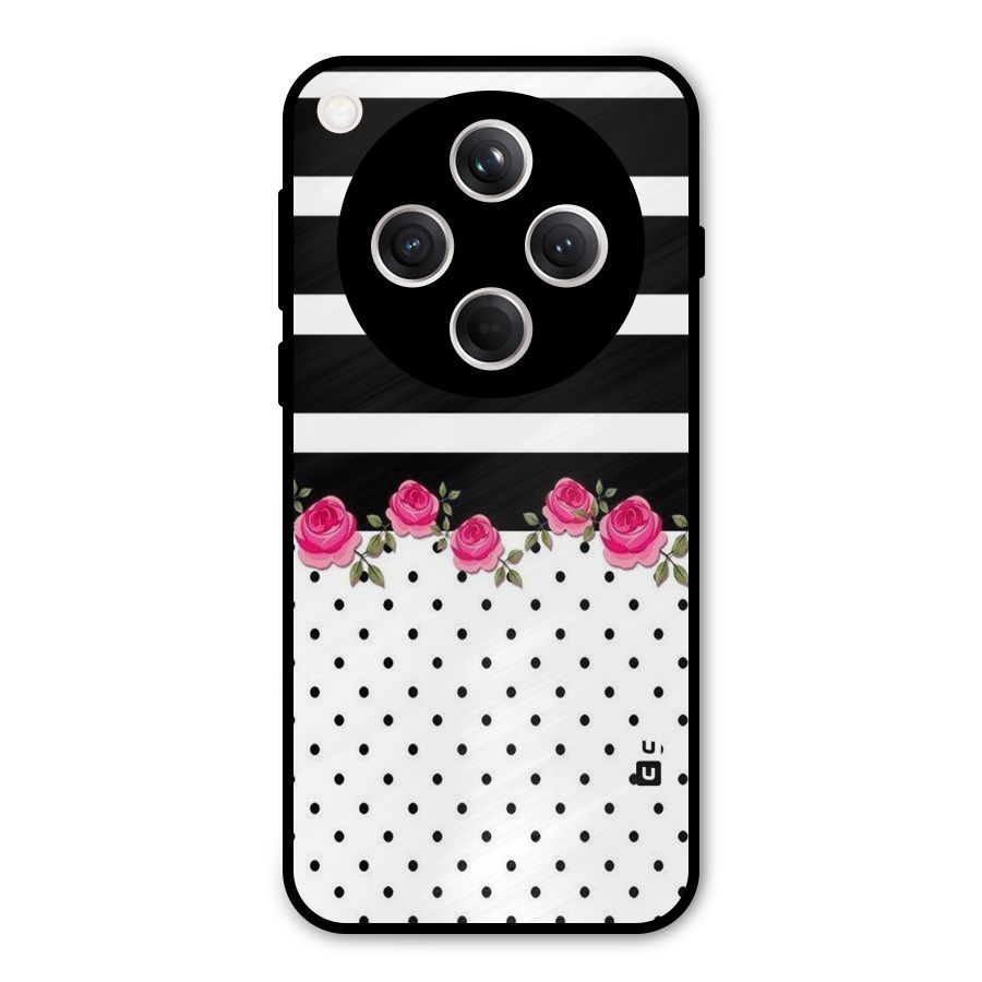 Dots Roses Stripes Metal Back Case for Oppo Find X8