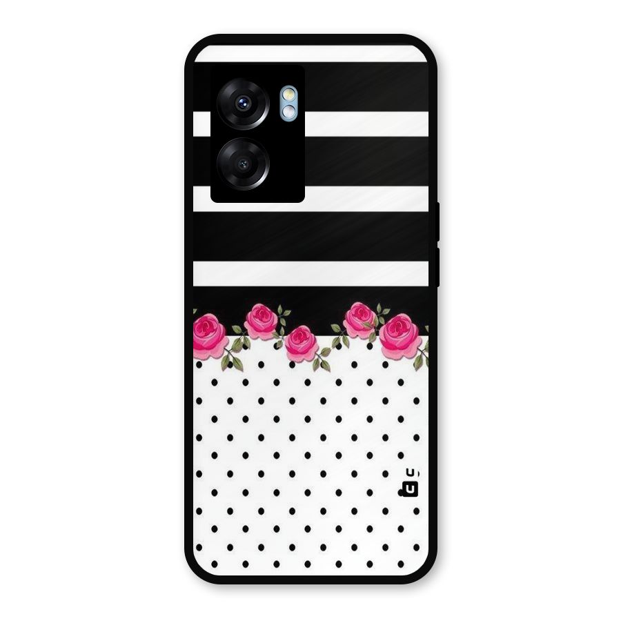 Dots Roses Stripes Metal Back Case for Oppo K10 (5G)