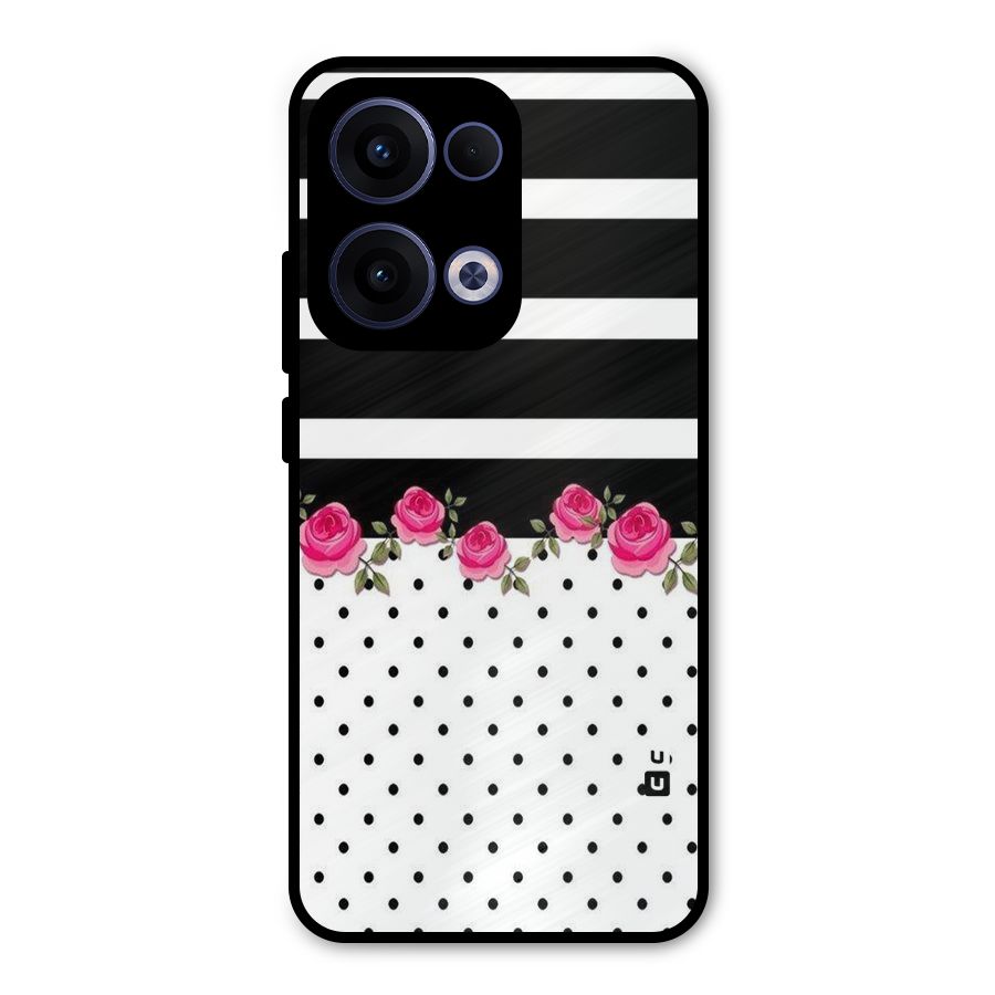 Dots Roses Stripes Metal Back Case for Oppo Reno13