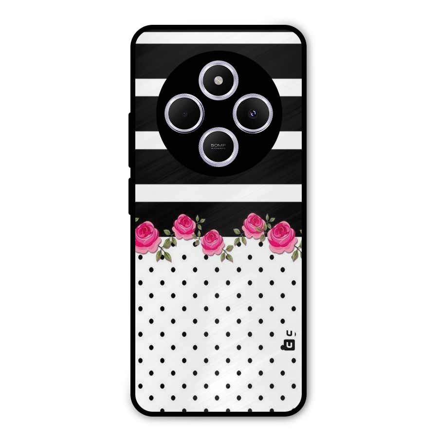 Dots Roses Stripes Metal Back Case for Poco M7