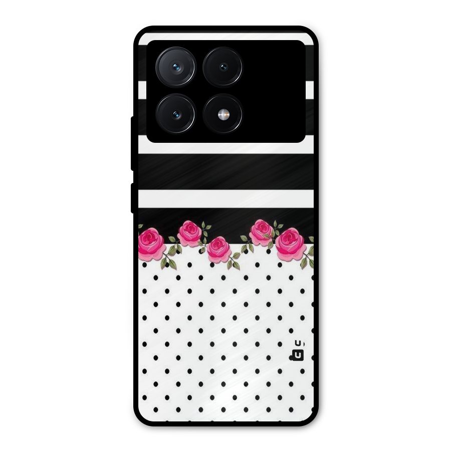 Dots Roses Stripes Metal Back Case for Poco X6 Pro