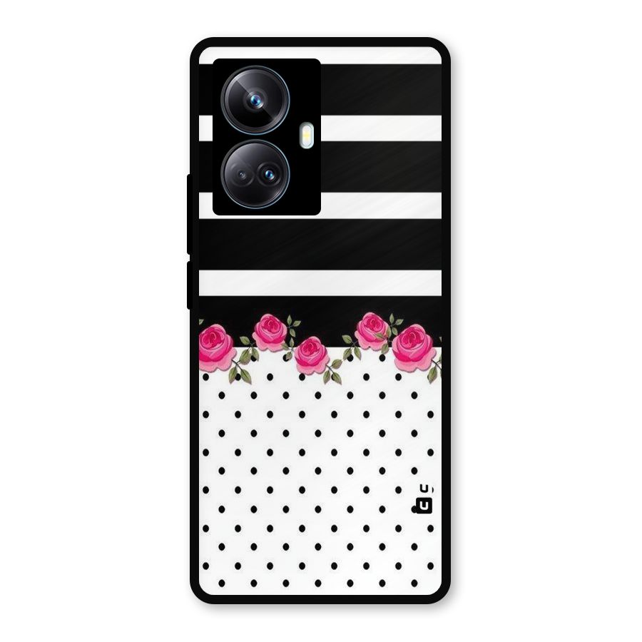 Dots Roses Stripes Metal Back Case for Realme 10 Pro Plus