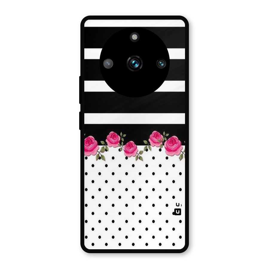 Dots Roses Stripes Metal Back Case for Realme 11 Pro Plus