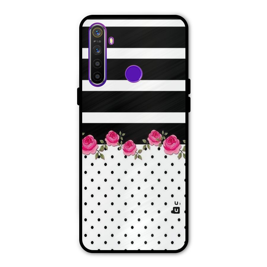 Dots Roses Stripes Metal Back Case for Realme 5