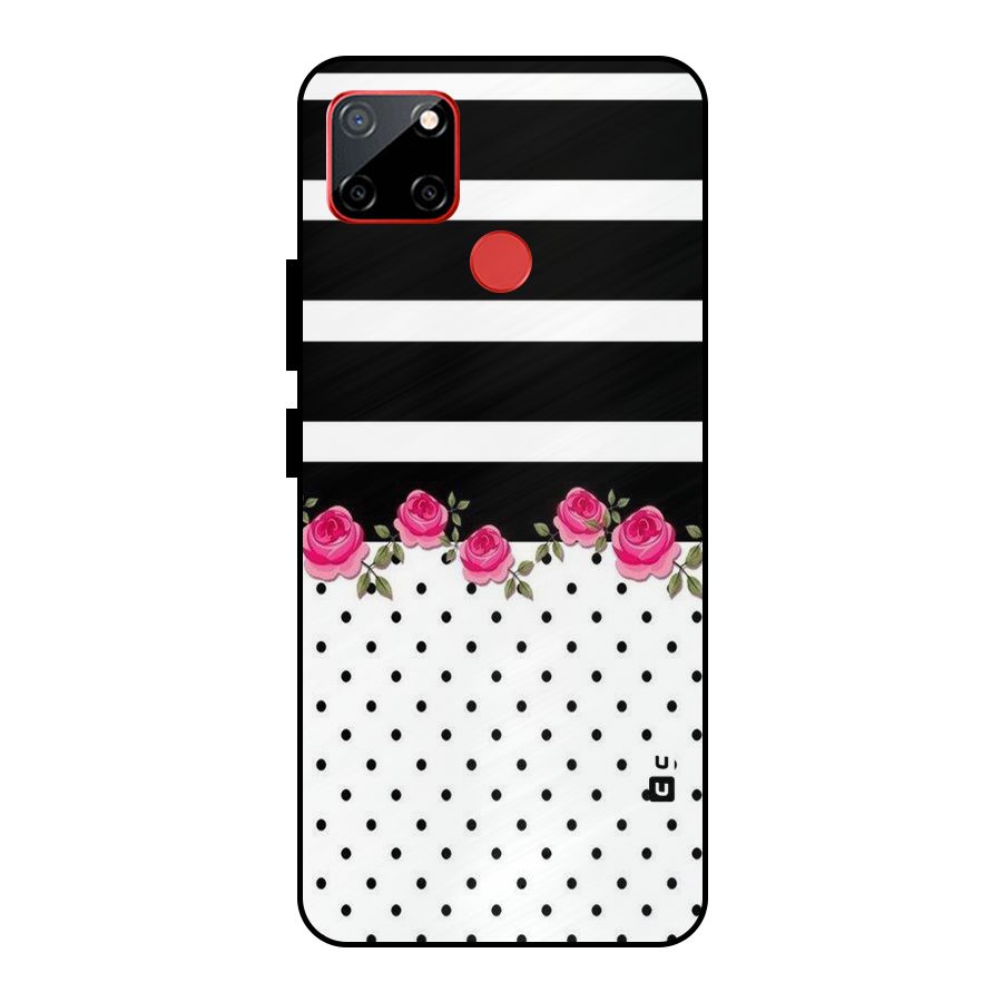 Dots Roses Stripes Metal Back Case for Realme C12