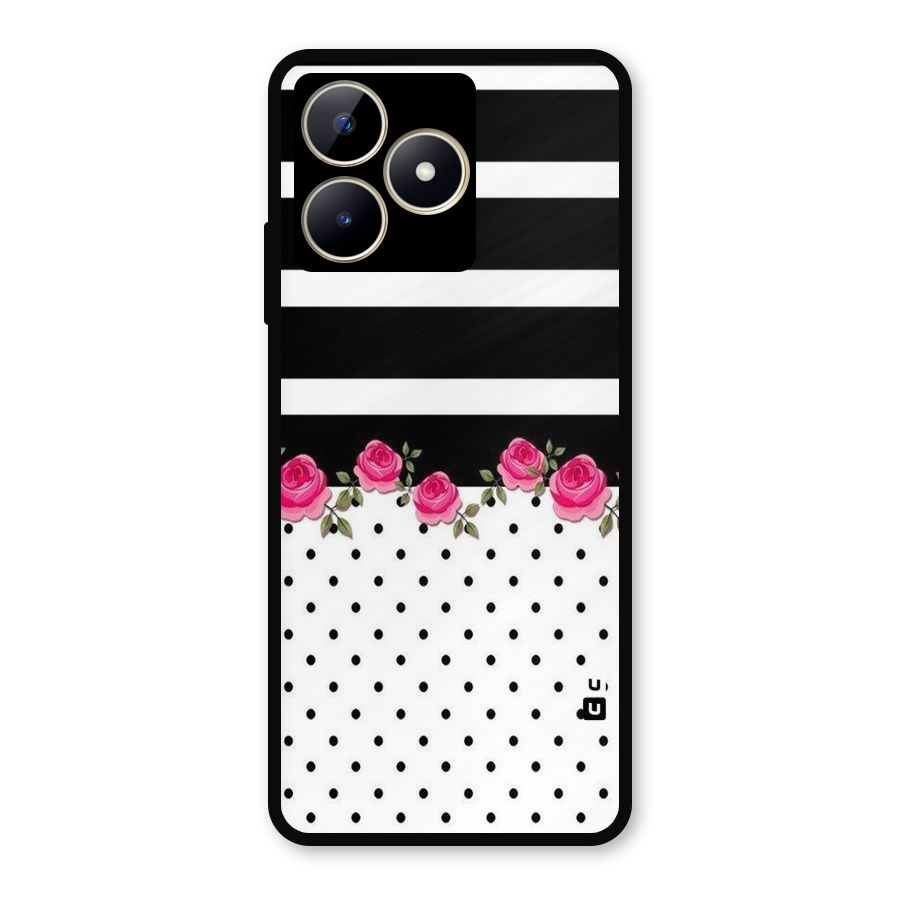 Dots Roses Stripes Metal Back Case for Realme C53