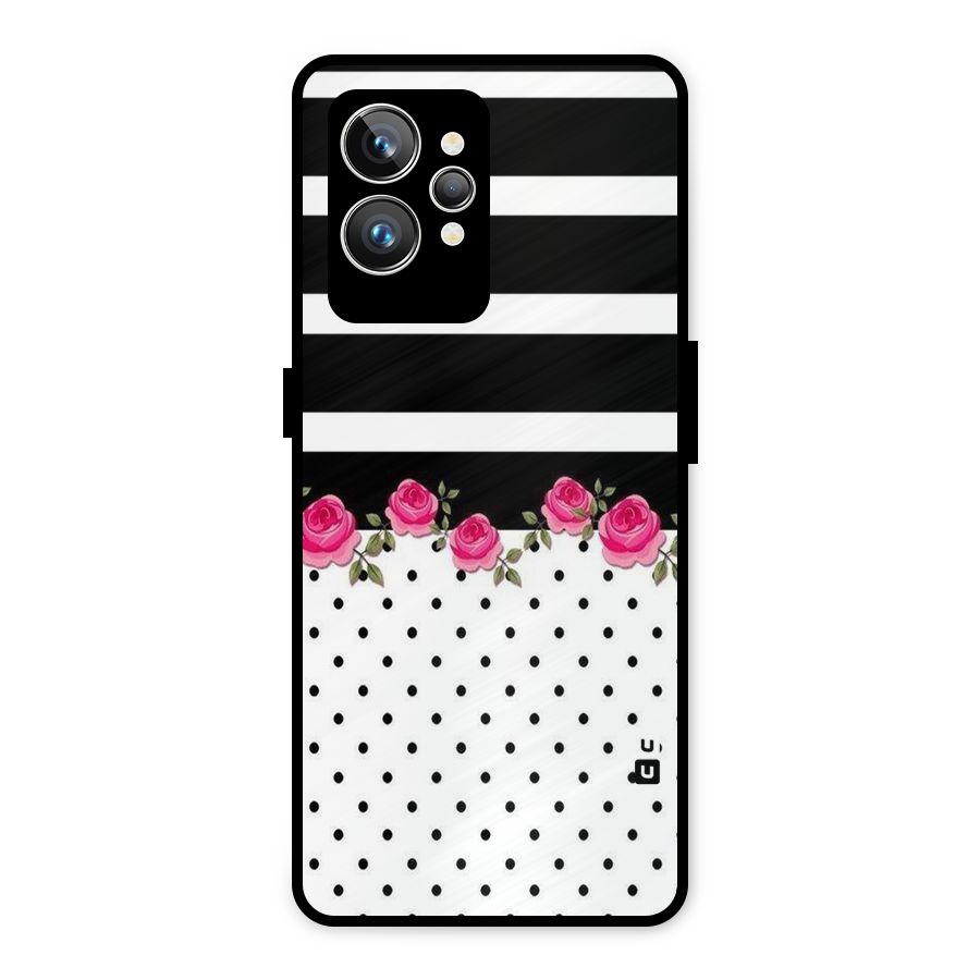 Dots Roses Stripes Metal Back Case for Realme GT2 Pro