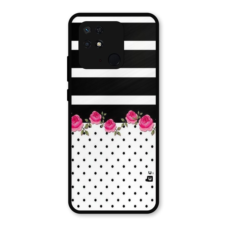 Dots Roses Stripes Metal Back Case for Redmi 10