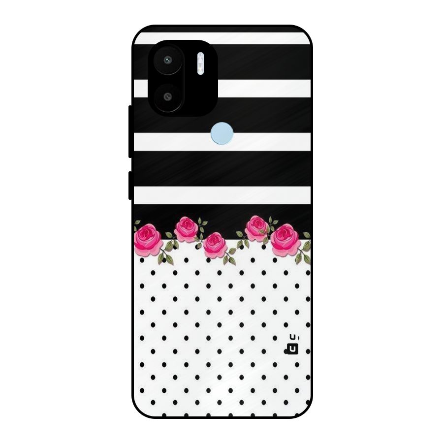 Dots Roses Stripes Metal Back Case for Redmi A1+