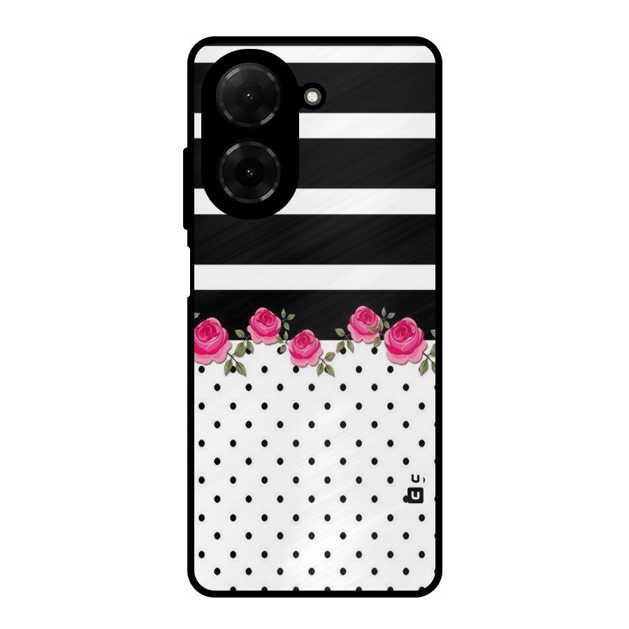 Dots Roses Stripes Metal Back Case for Redmi A5 4G