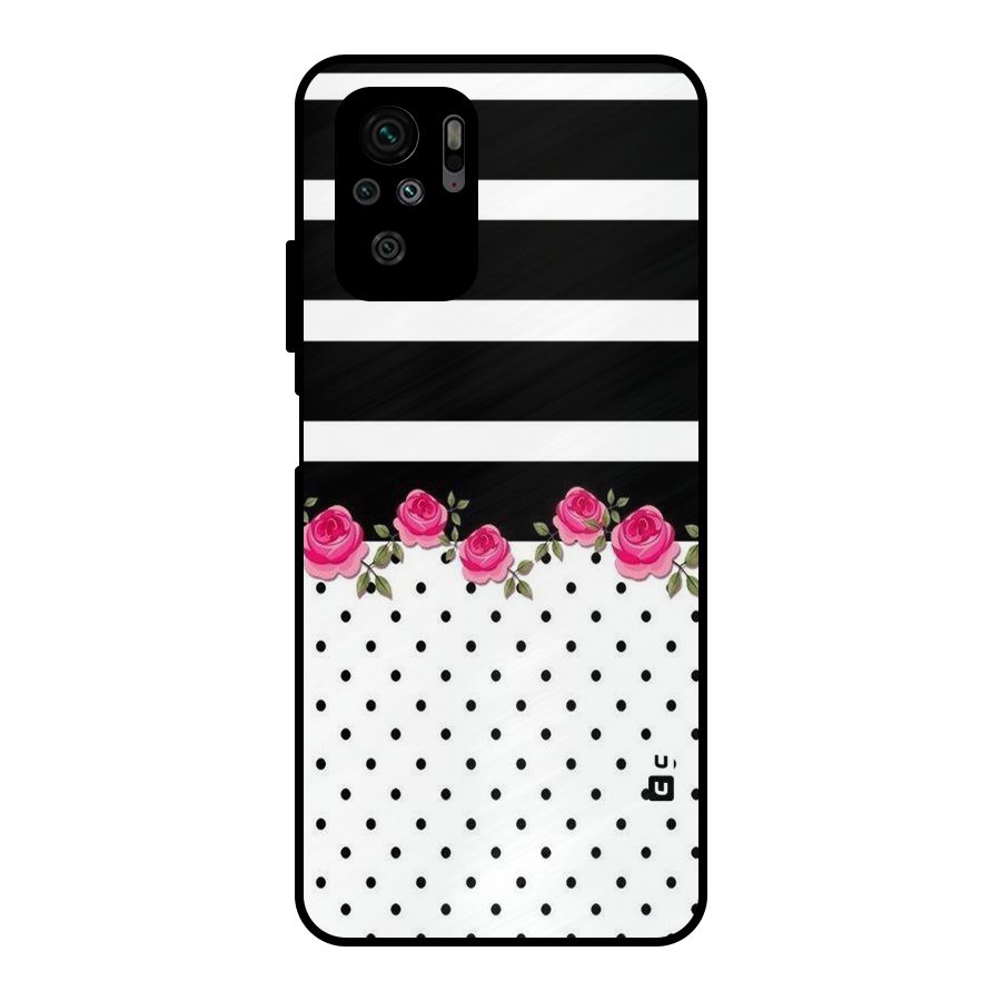Dots Roses Stripes Metal Back Case for Redmi Note 10S